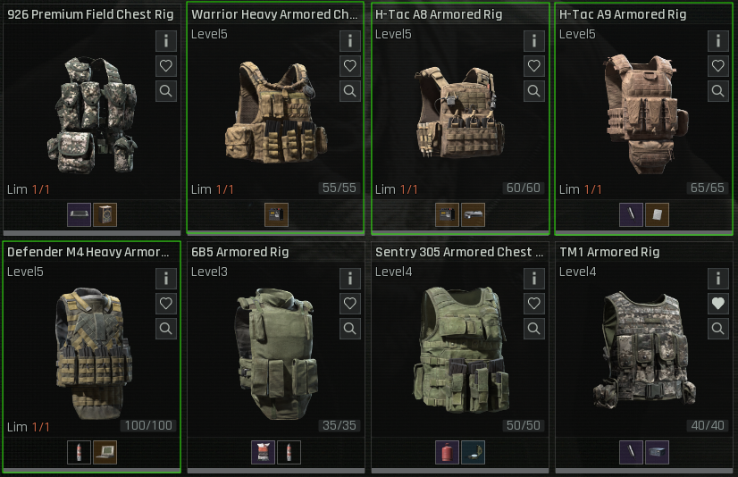 Heavy Armored Rigs